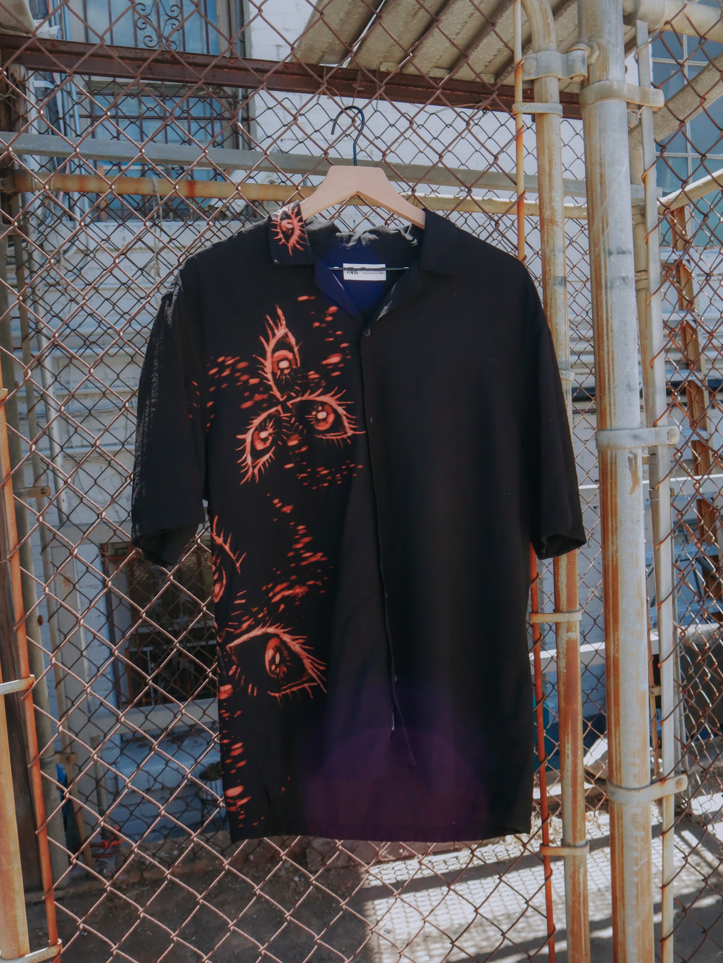 Hand Bleached 👁️EYE Button-down Shirt