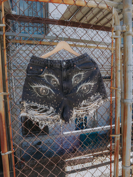 Hand Bleached 👁️EYE Shorts