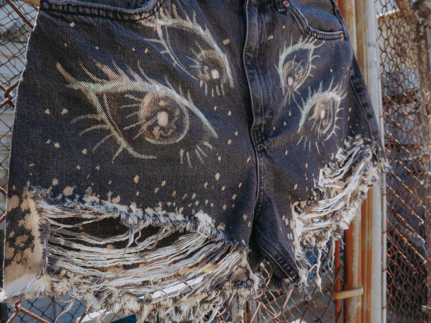 Hand Bleached 👁️EYE Shorts