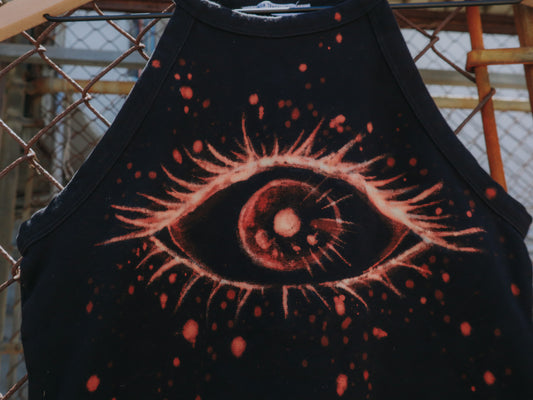 Hand Bleached 👁️EYE Halter Top