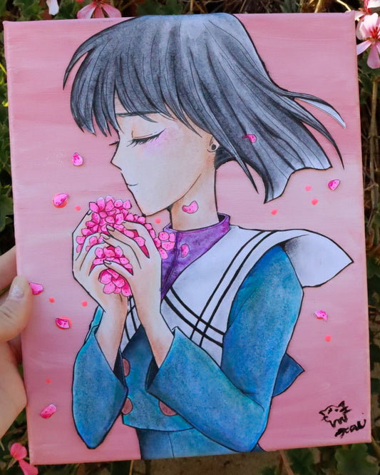 Sailor Moon Hotaru : Canvas Mixed Media