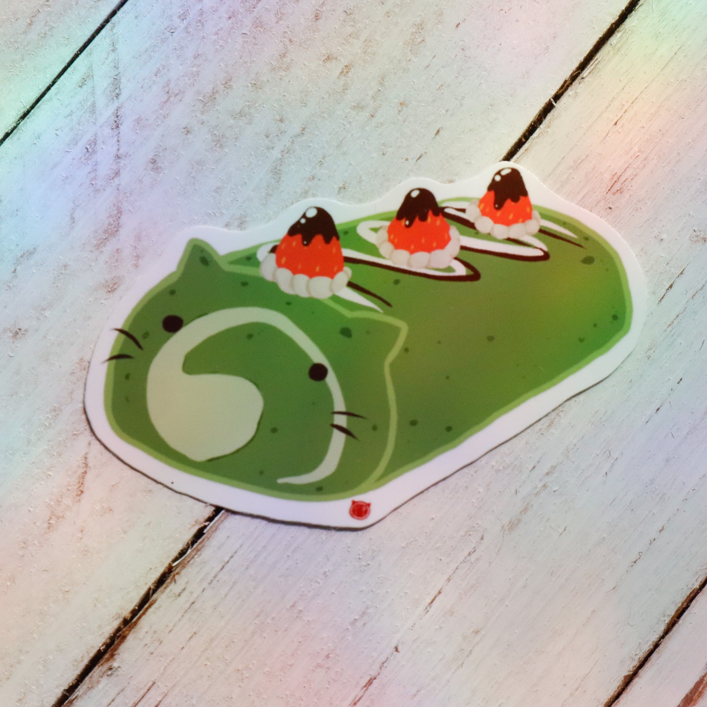 Koneko Matcha Roll Cake Sticker