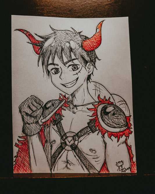 One Piece Luffy: Ink Drawing