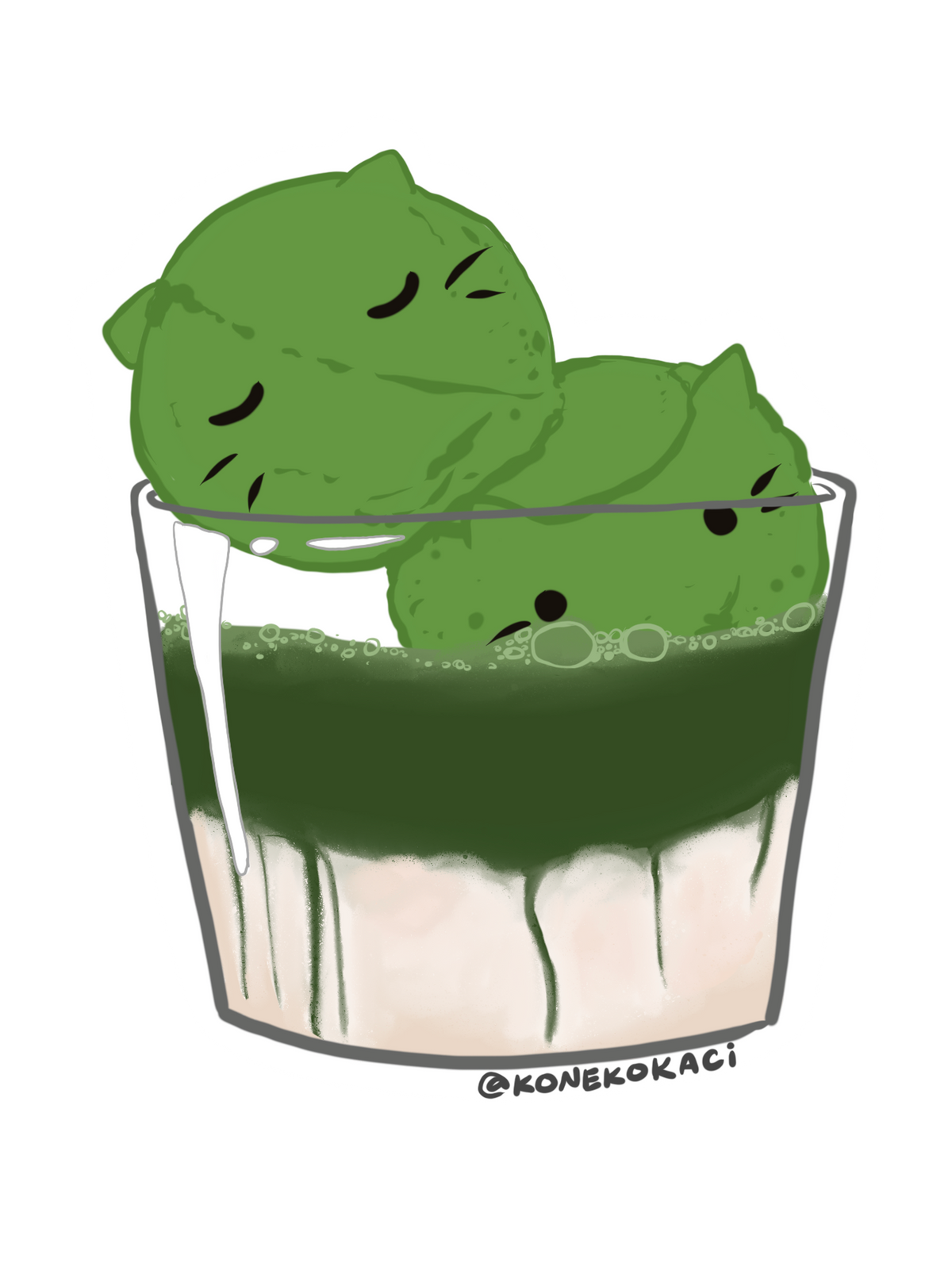Koneko Matcha Affogato Sticker