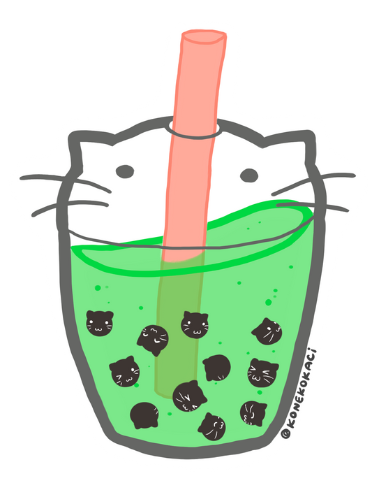Koneko Matcha Boba Sticker