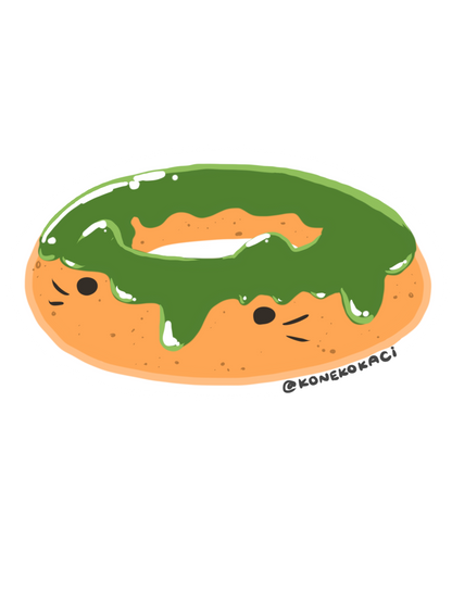 Koneko Matcha Donut Sticker
