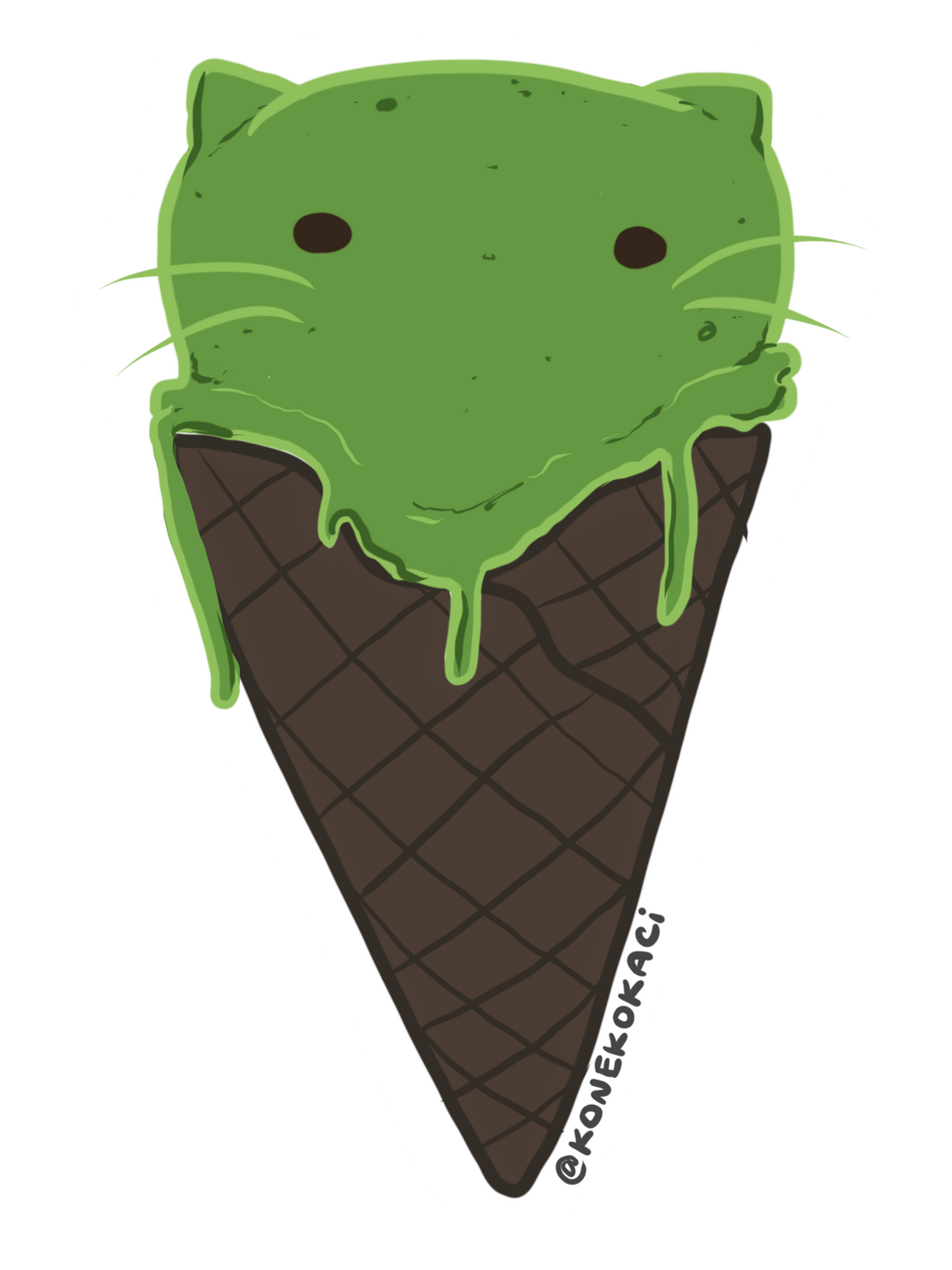 Koneko Matcha Ice Cream Sticker