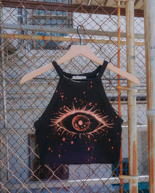 Hand Bleached 👁️EYE Halter Top