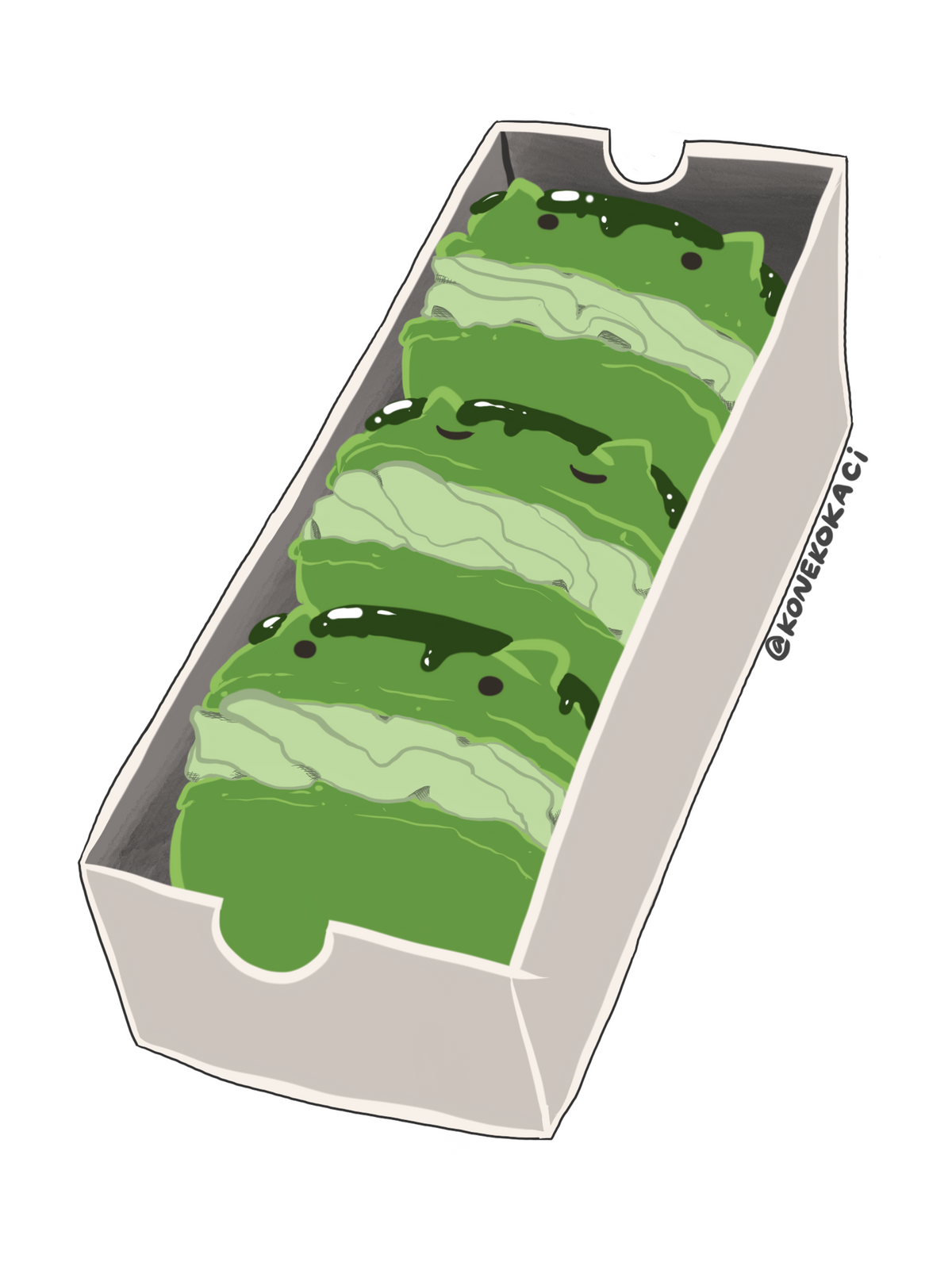 Koneko Matcha Macaroons Sticker