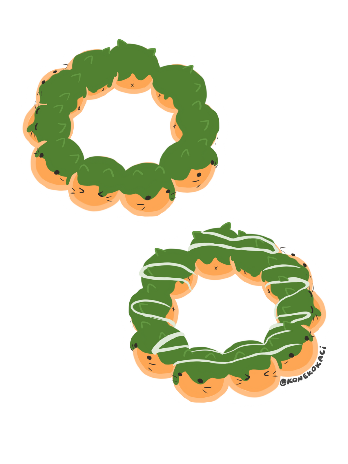 Koneko Matcha Mochi Donuts Sticker