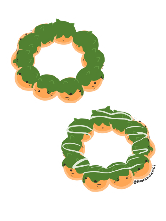 Koneko Matcha Mochi Donuts Sticker