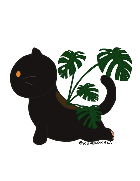 Koneko Monstera Sticker