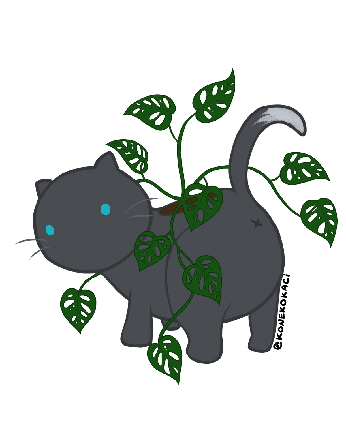 Koneko Monstera Adansonii Sticker