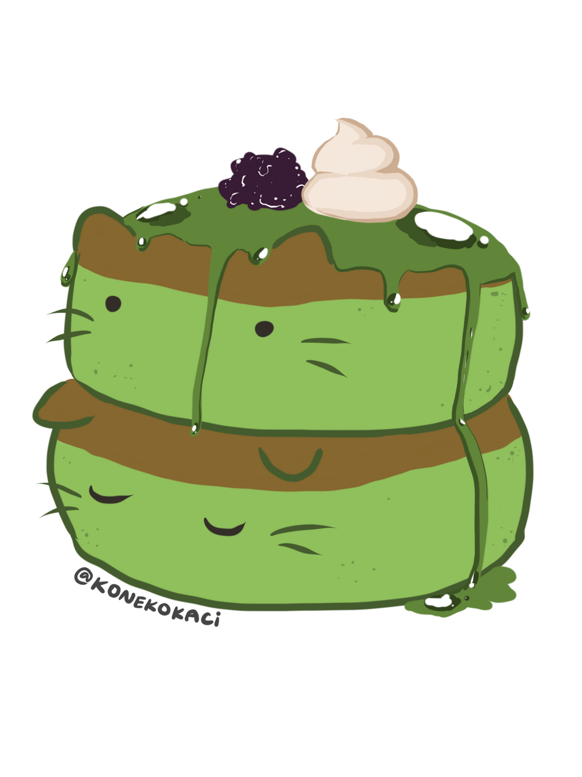Koneko Matcha Pancake Sticker
