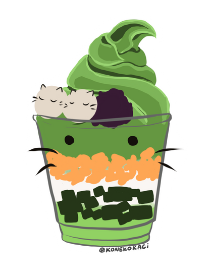 Koneko Matcha Parfait Sticker