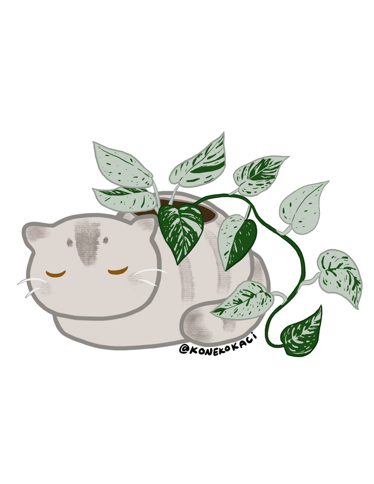 Koneko Pothos Sticker