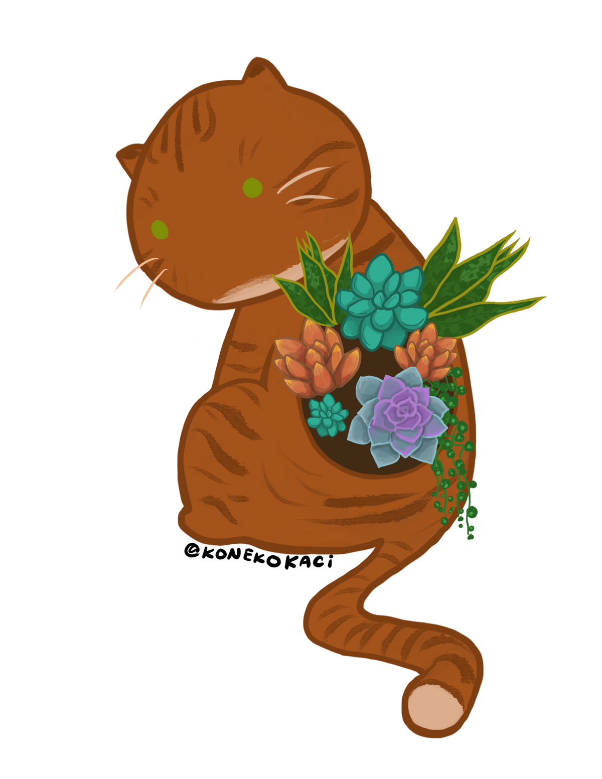 Koneko Succulents Sticker