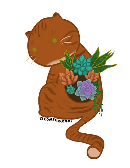 Koneko Succulents Sticker