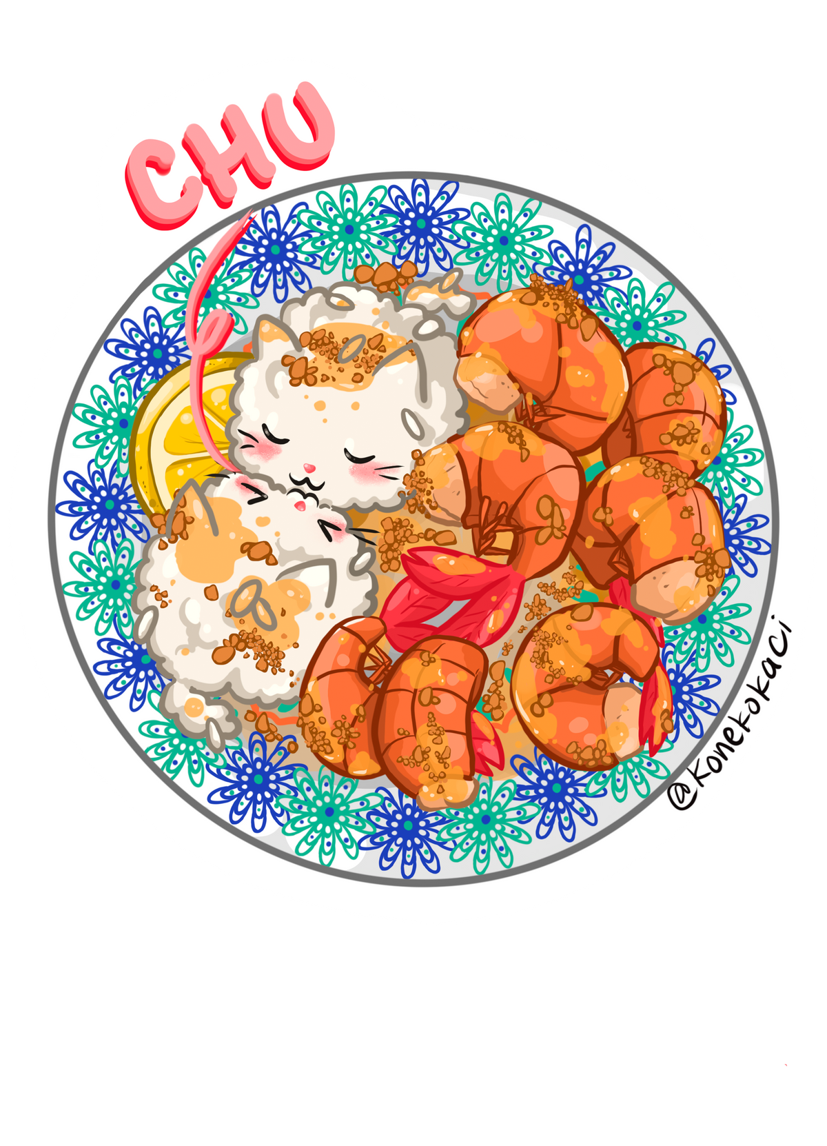 Koneko Garlic Shrimp Sticker