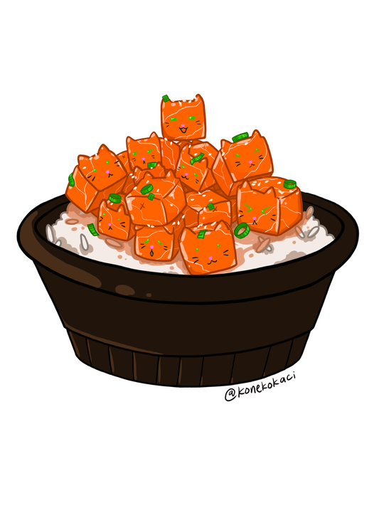 Koneko Salmon Poke Sticker