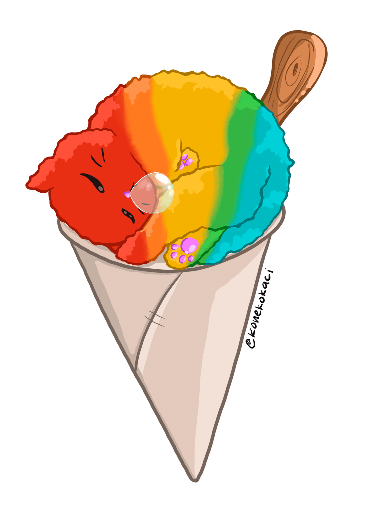 Koneko Shave Ice Sticker