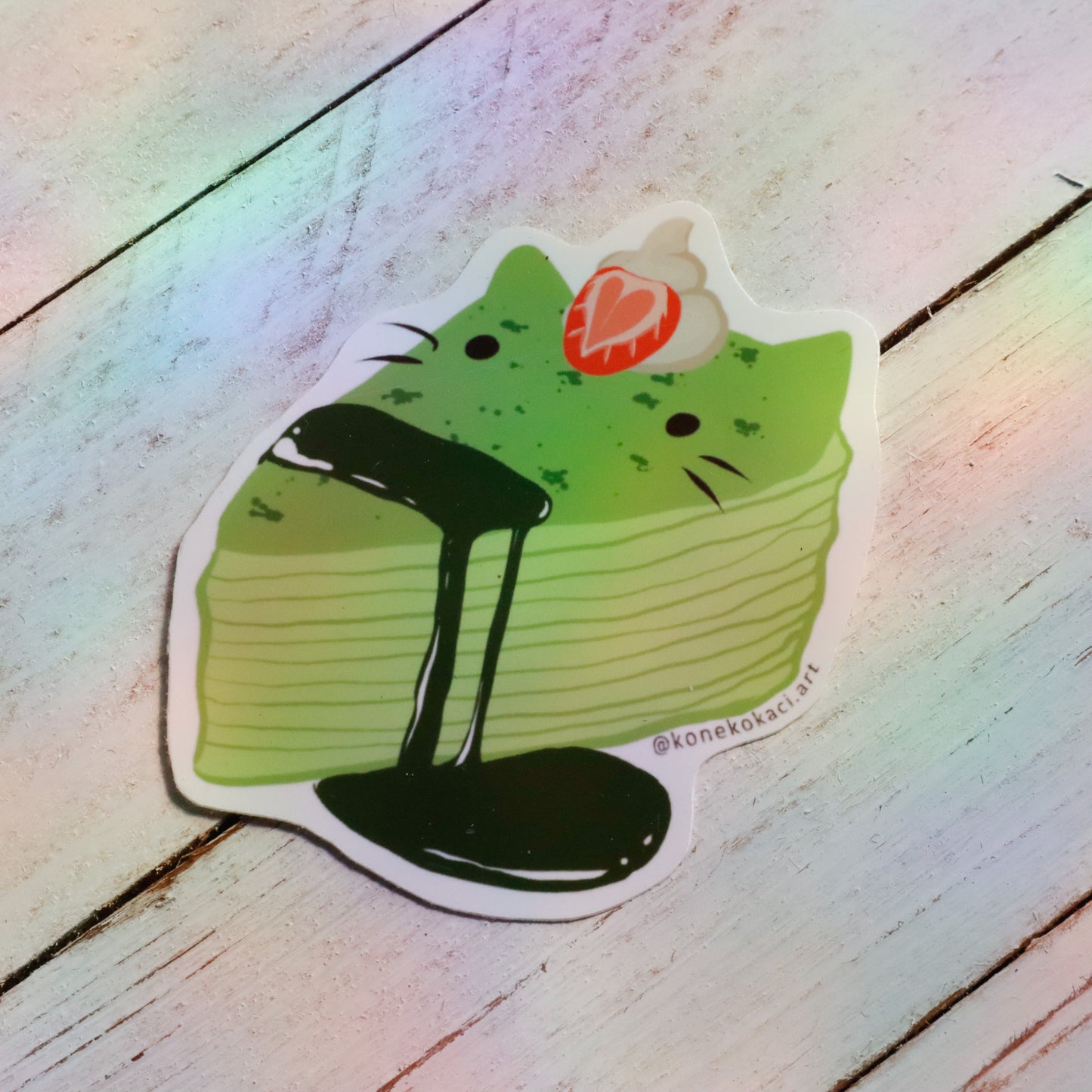 Koneko Matcha Crepe Cake Sticker