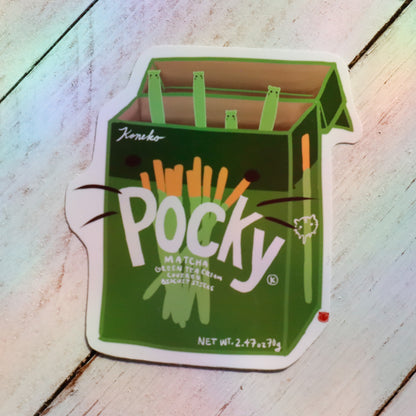 Koneko Matcha Pocky Sticker
