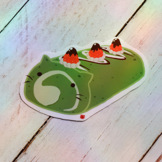 Koneko Matcha Roll Cake Sticker