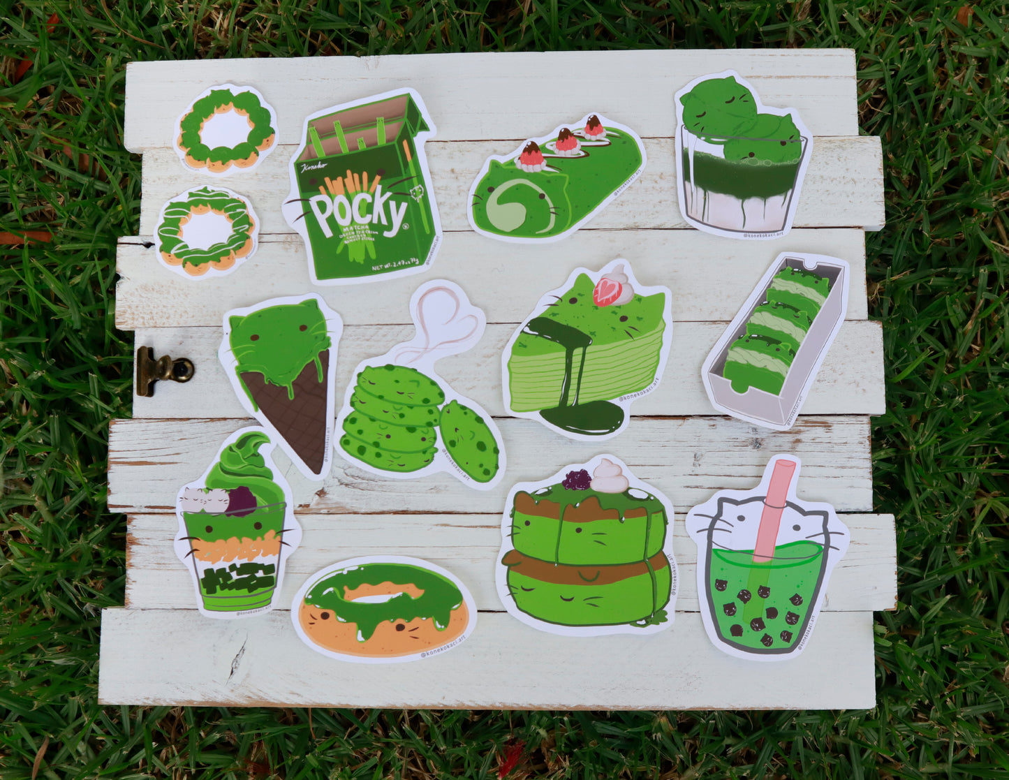 Koneko Matcha Roll Cake Sticker