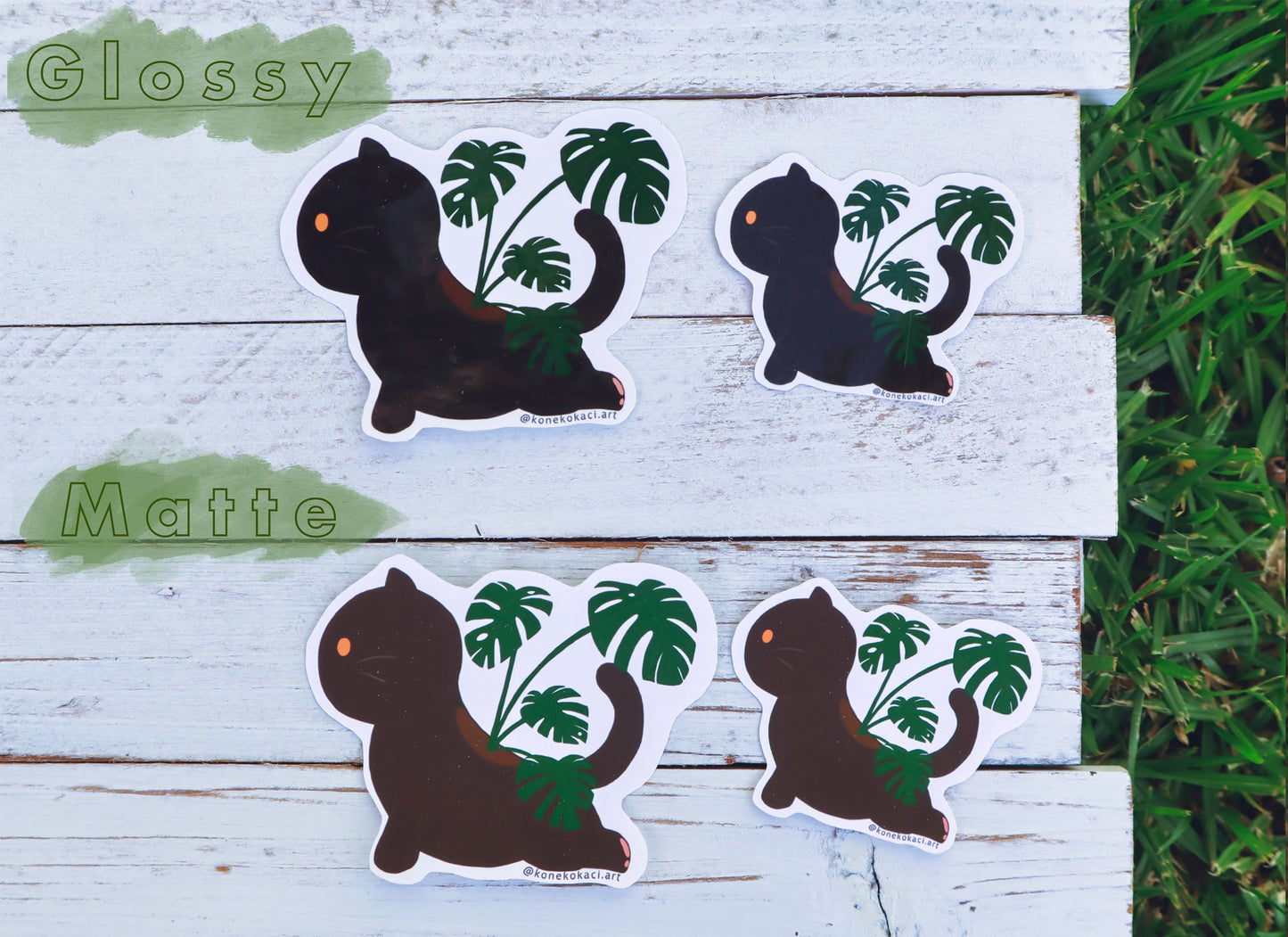 Koneko Monstera Sticker